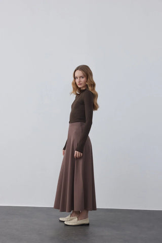 Bambu Kloş Etek Vizon