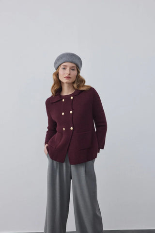 Kruvaze Cozy Hırka Bordo