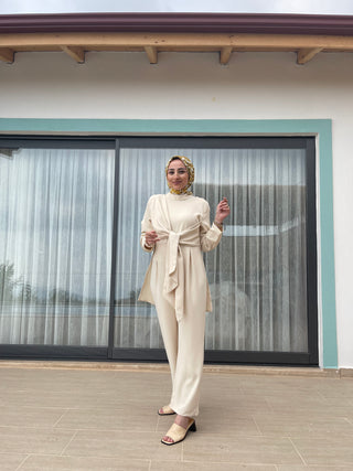 Bağlamalı Tulum Krem