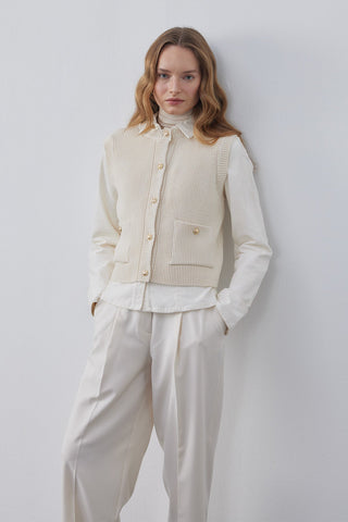 Örgü Triko Süveter Krem