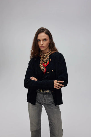 Yumoş Sakallı Hırka Siyah