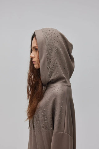 Kapuşonlu Taşlı Oyşo Takım Vizon