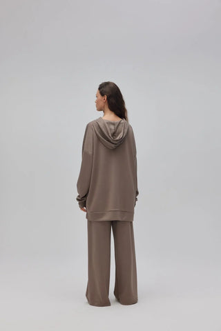 Kapuşonlu Taşlı Oyşo Takım Vizon