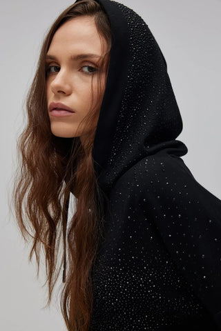 Kapuşonlu Taşlı Oyşo Takım Siyah