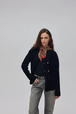 Yumoş Sakallı Hırka Siyah