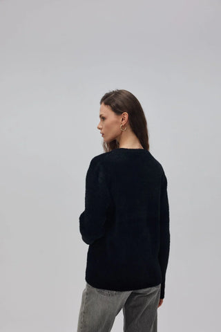 Yumoş Sakallı Hırka Siyah