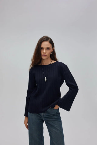 Pilise Triko Bluz Lacivert