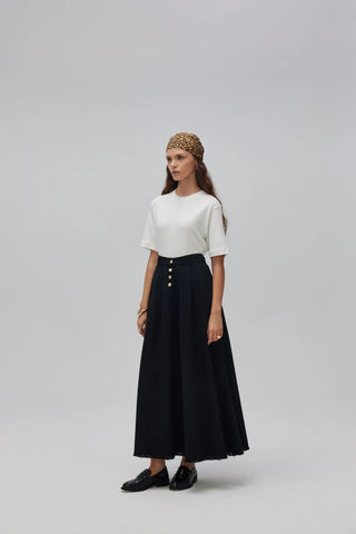 Gabardin Kloş Etek Siyah