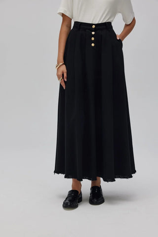 Gabardin Kloş Etek Siyah