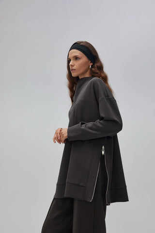 Oyşo Yandan Fermuarlı Takım Antrasit