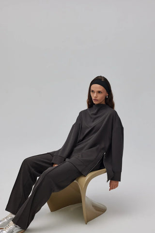 Oyşo Yandan Fermuarlı Takım Antrasit