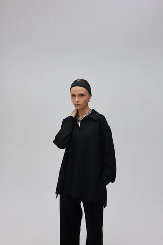 Polo Yaka Oyşo Takım Siyah