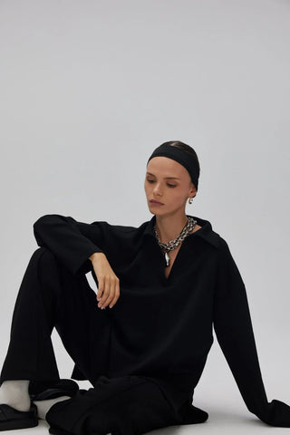 Polo Yaka Oyşo Takım Siyah