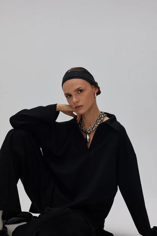 Polo Yaka Oyşo Takım Siyah