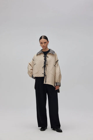 Vintage Asimetrik Çift Taraflı Ceket