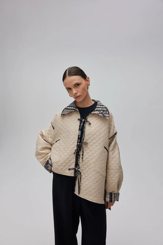 Vintage Asimetrik Çift Taraflı Ceket