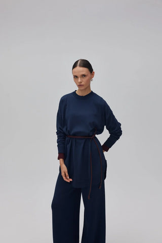 Merserize Triko Takım Lacivert