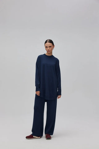 Merserize Triko Takım Lacivert