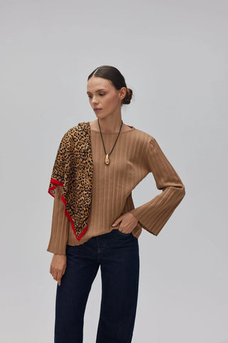 Pilise Triko Bluz Camel