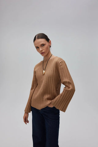 Pilise Triko Bluz Camel