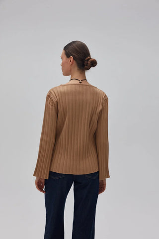 Pilise Triko Bluz Camel