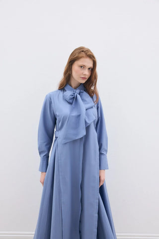 Pila Poplin Elbise Mavi