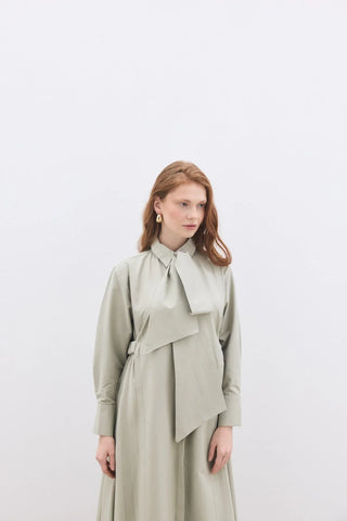 Pila Poplin Elbise Açık Yeşil