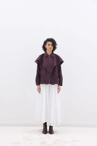 Seyyar Yakalı Ceket Mürdüm