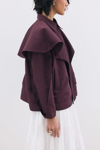 Seyyar Yakalı Ceket Mürdüm