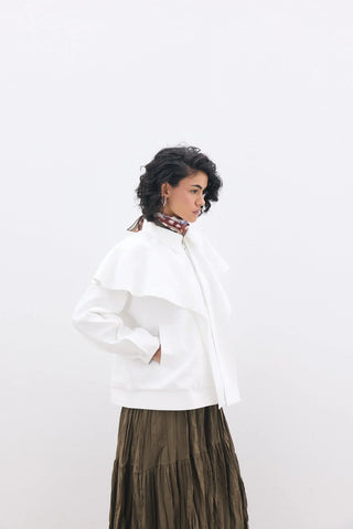 Seyyar Yakalı Ceket Beyaz