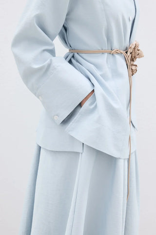 Fular Yakalı Gömlek Bebe Mavi