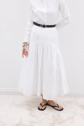 Crease Gömlek / Etek Takım Beyaz