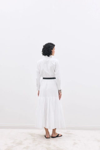 Crease Gömlek / Etek Takım Beyaz