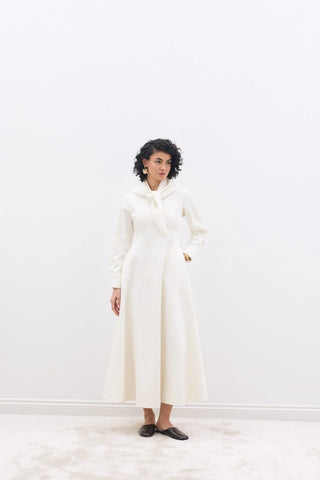 Larissa Denim Elbise Ekru