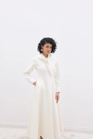 Larissa Denim Elbise Ekru