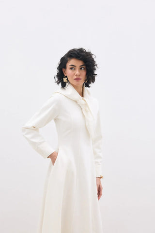 Larissa Denim Elbise Ekru