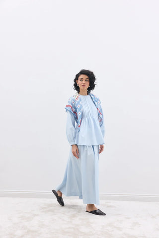 Pimola Bluz Bebe Mavi