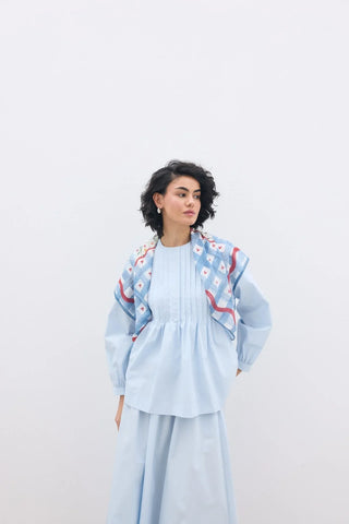 Pimola Bluz Bebe Mavi