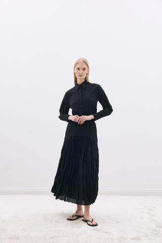 Crease Gömlek / Etek Takım Siyah