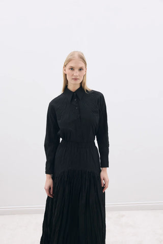 Crease Gömlek / Etek Takım Siyah