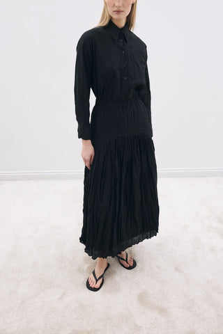 Crease Gömlek / Etek Takım Siyah