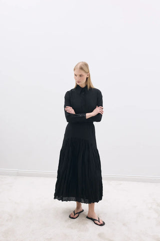 Crease Gömlek / Etek Takım Siyah