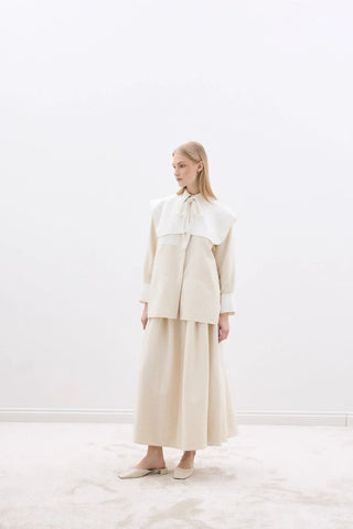 Kontrast Gömlek Taş-Mono Çizgili