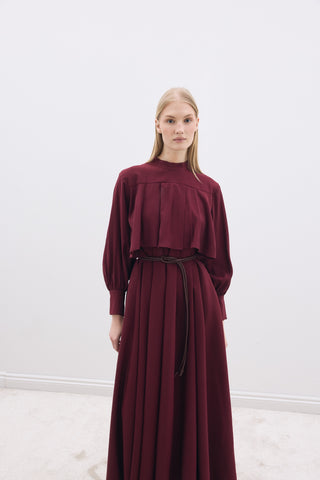 Tencel Elbise Bordo