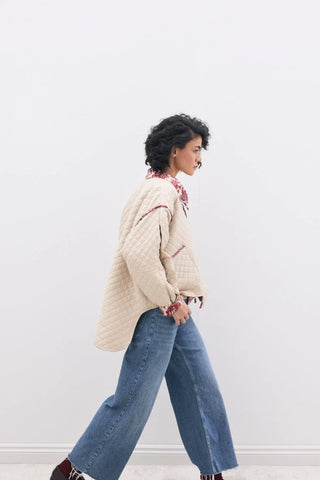 Vintage Asimetrik Çift Taraflı Ceket Bordo