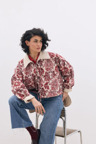 Vintage Asimetrik Çift Taraflı Ceket Bordo