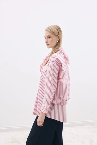 Layer Gömlek Pembe Çizgili