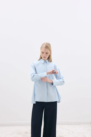 Yandan Düğmeli Gömlek Mavi