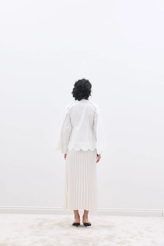 Tencel Pilise Etek Beyaz