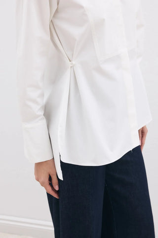 Yandan Düğmeli Gömlek Beyaz